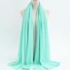 Women's Solid Color Pearl Chiffon Bubble Scarf, Long Silk Headscarf, 70x180cm, Middle Eastern Style
