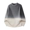 Solid Color Long-sleeved Sweater Pullover Round Neck Fashionable Gradient Casual Top
