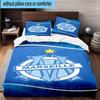 3pcs Olympique Football Crest Printed Bedding Set Duvet Cover Closure Includes 1 Duvet Cover & 2 Pillowcases Bedding Sets Home Decor Gifts