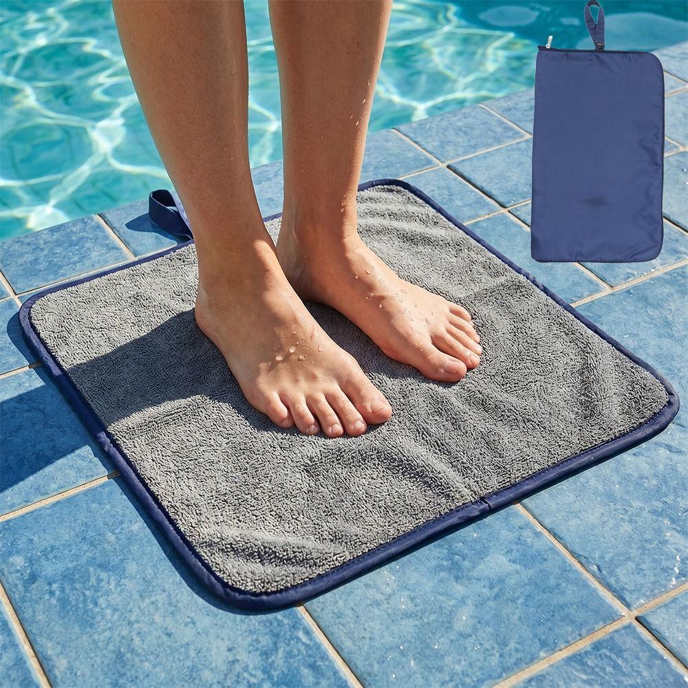 Solid Color Towel Wet Bag Snap Handle Pool Foot Cleaning Cloths Swimming Suit Pouch  Swimming
