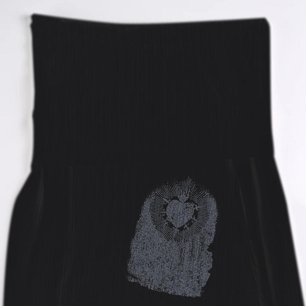 Прозрачная темная футболка с принтом Повседневная футболка с разрезом по горловине и длинным рукавом Женская мода Уличная одежда для женщин