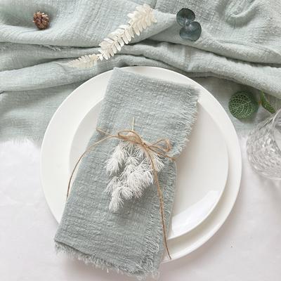 Салфетки из хлопкового крепа 40 шт. 32x32 см, кухонная скатерть с текстурой ретро-зазубрин, салфетки для столовых приборов, декор для обеденного стола в деревенском стиле