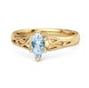 Celtic Blue Topaz Ring 925 Sterling Silver Gold Vermeil Trinity Knot Band Ring