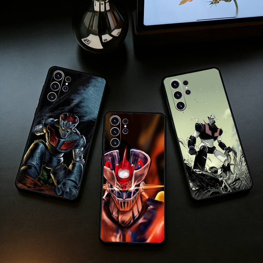 Чехол для телефона Аниме М-Мазингер Z для Samsung S26, S25, S24, S23, S22, S21, S20, Ultra, Plus, FE Черный Мягкий Чехол