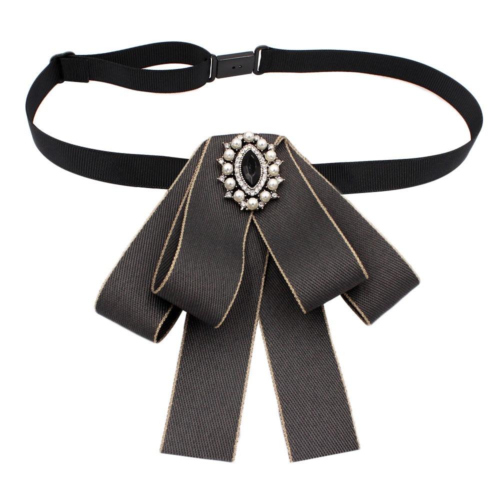 Rhinestone Bowknot Brooches Alloy Necktie Fashion Wedding Party Bow Tie for Groom Formal Suit