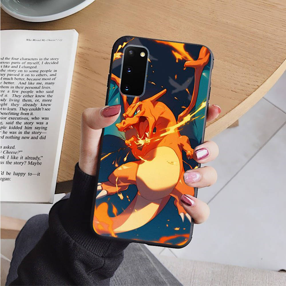 Чехол AP3 Charmander Pokemon Black для iPhone 16 15 Plus 14 13 12 11 Pro 8 7 6S SE 5S X XR XS Max Realme C30 C33 C31 9I Huawei Y8P Y9 Sofe Cover