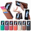 Магнитный кожаный чехол-кольцо для телефона Samsung Galaxy Z Flip 5 4 3 Flip5 Flip4 Flip3 5G кошелек с держателем для карт чехол-подставка