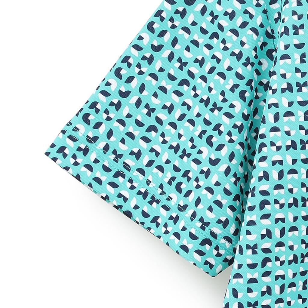 Callaway Short Sleeve Polo Shirt UV Golf C24134113 Green Men's (Geometric Print, Moisture-Wicking, Quick-Drying, Protection) / / 1130_Light