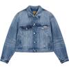 Vintage Wash Denim Jacket With Lapel Women Jackets Blue 40WL781-Q24