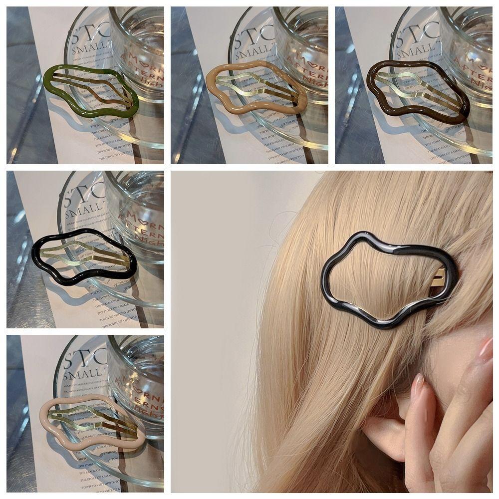 Geometric Cloud Hair Clip Metal Hollow Metal Hairpin Sweet Clouds Bb Clips Girls