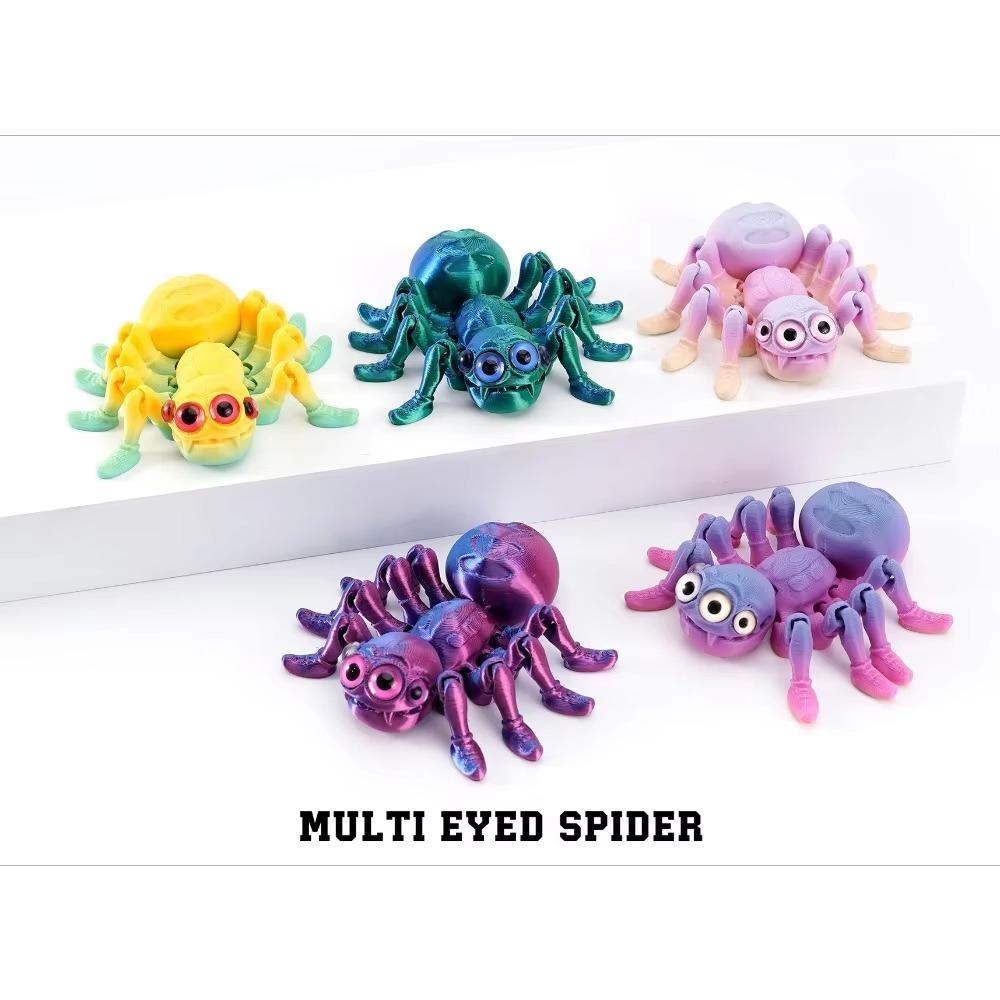 3D-печатная игрушка-спиннер Паук Реалистичная цветная фигурка паука Шарнирные животные Игрушка для любителей пауков Хэллоуин Детские подарки
