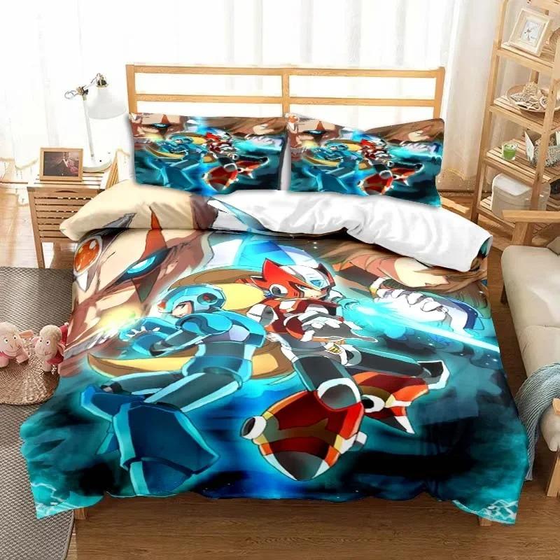 Игровой мультяшный Рокмен Мегамен Постельные комплекты изысканный набор постельных принадлежностей пододеяльник набор одеяло роскошный подарок на день рождения