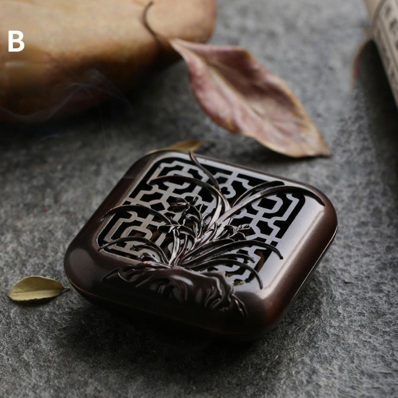 Мини-коробка для благовоний из сплава, спиральная курильница для благовоний, цветущая сливовая бамбуковая хризантема, 4-джентльмена, дзен, сандаловое дерево, украшение для дома