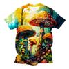 New Summer Men's Casual T Shirts 3d Print T-shirt Art Design Mushroom Print Male Tops Short Sleeve Streetwear Tees Men Clothing