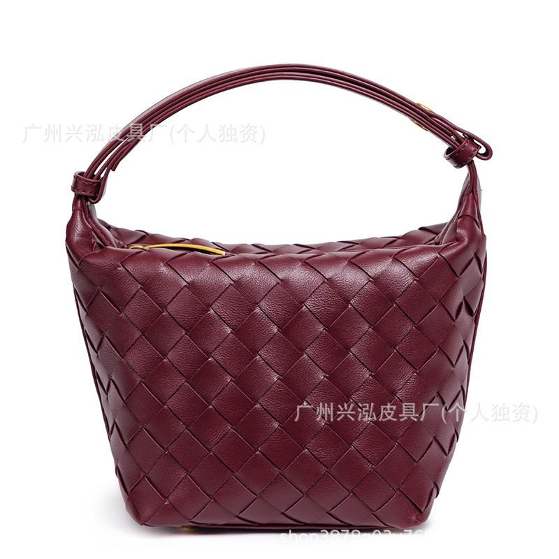 Woven Shoulder Bag Women Stylish Minimalist Crossbody PU Leather Small Square Tote With Zip Daily Use Handbag In