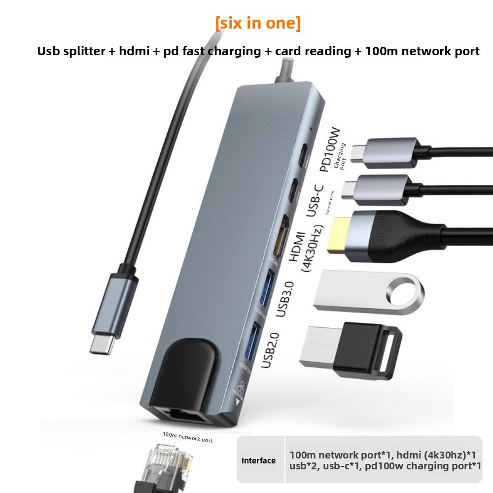 7 в 1 док-станция типа C USB 3.0 концентратор HDMI адаптер TF SD кард-ридер для ноутбука MacBook