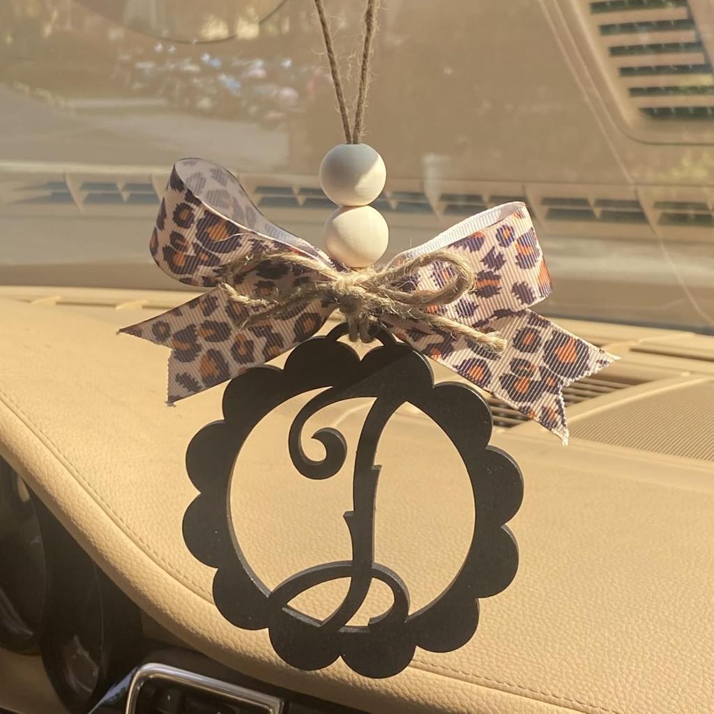 Wooden Car Charms for Rear View Mirror, Leopard Car Mirror Hanging Accessories, Personalized Car Accessories Cheetah Print, Interior Aesthetic