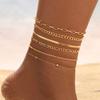 17KM Богемский рисовый браслет с подвеской в виде морской звезды, набор для ножного браслета, модный пляжный многослойный браслет на щиколотку с ракушками, ювелирные изделия для ног