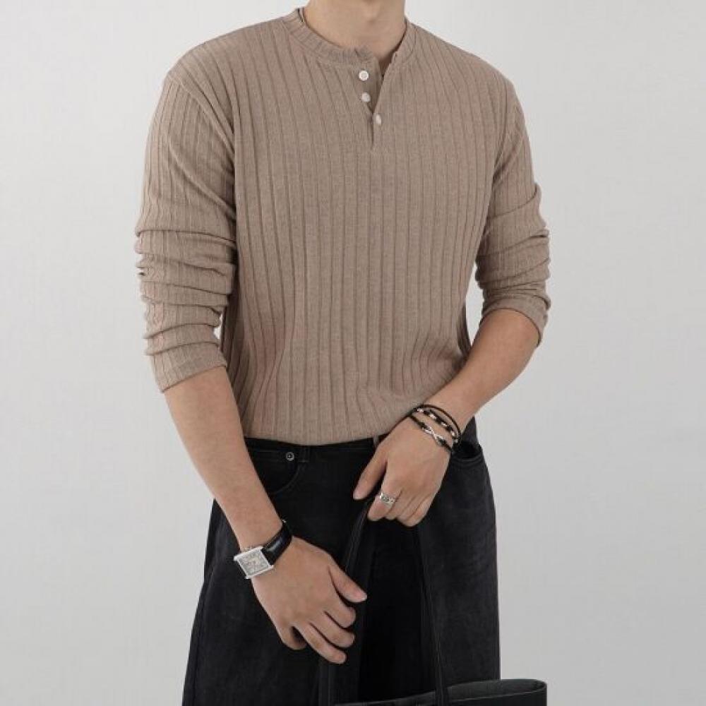 Onl Henley Neck Muscle Fit Knit