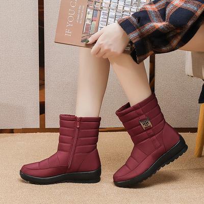 Модная женская зимняя обувь Женские удобные флисовые теплые ботильоны Женская обувь Водонепроницаемые нескользящие зимние ботинки Женские боты Женские ботинки