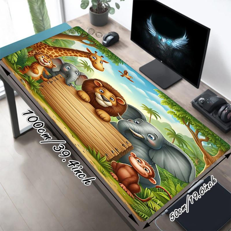 1PC jungle animals Oversized Mouse Pad - Non-Slip Rubber Base Perfect for OfficeIdeal Gift for Gaming Enthusiasts,333A