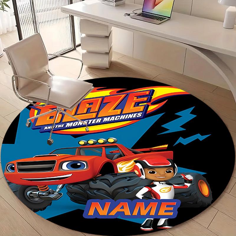 Personalized M-Monster Machines Round Chair Office Rug - Perfect for Mat, Office Chair & More - Ideal Gift for Birthdays and Holidays