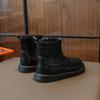 2024 Girls Boots Solid Color Causal Kids Short Leather Boot Non-slip Fashion Children's Winter Boots Winter Toddler Cotton Boots