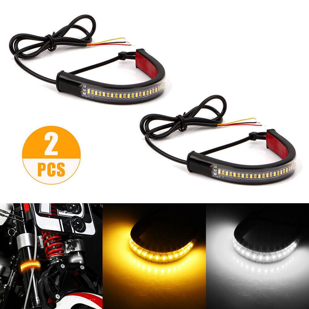 Dual-Color LED Motorcycle Turn Signal & Shock Absorber Light Strip