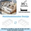 Children's Bed, 90*200cm, Single Bed, Multifunctional Bed with Drawers, Bookshelf and Storage Cabinet, Bed Box, without Mattress, White