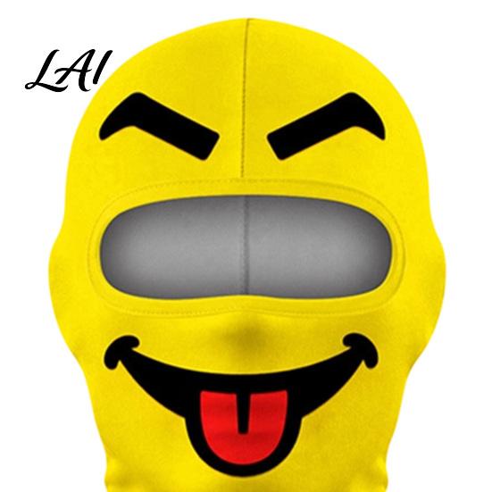Digital Print Mask Funny Expression Balaclava Ski Mask Windproof Face with Dust Proof Cycling Neck Gaiter Winter Full Hood for Skiing Snowboarding