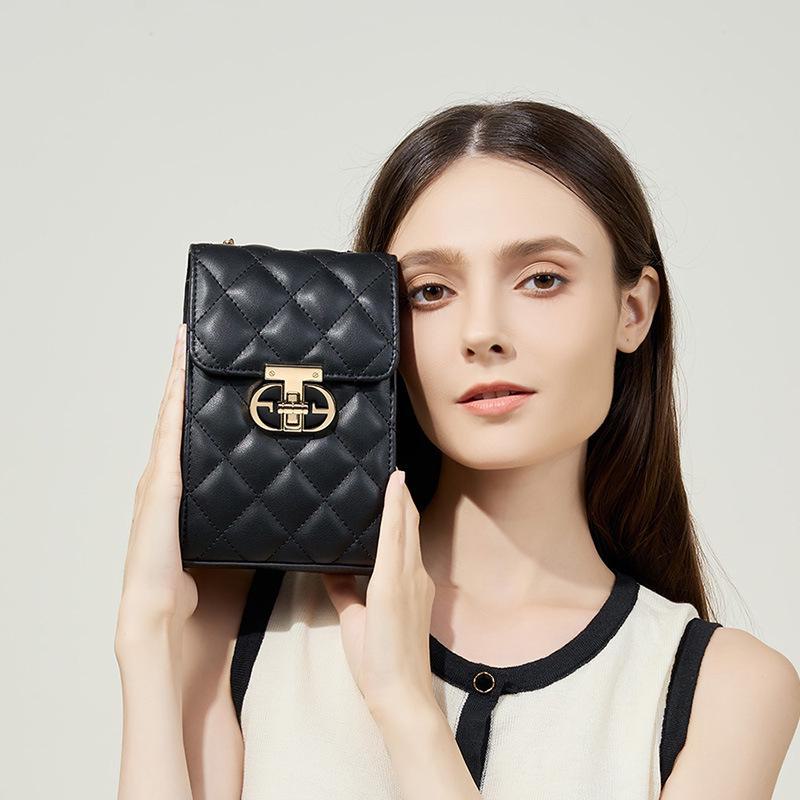 2024 Женская мини-сумка через плечо из натуральной кожи - стильная летняя сумка на цепочке