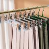 Windproof Metal Hanger For Clothes Home Pants Coat Non-Slip Drying Hangers With Adjustable Clips Closets Storage Organizer