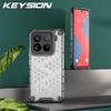 KEYSION Shockproof Armor Case for Xiaomi 15 5G Soft Silicone+PC Transparent Honeycomb Phone Back Cover for Xiaomi 15 Pro 5G