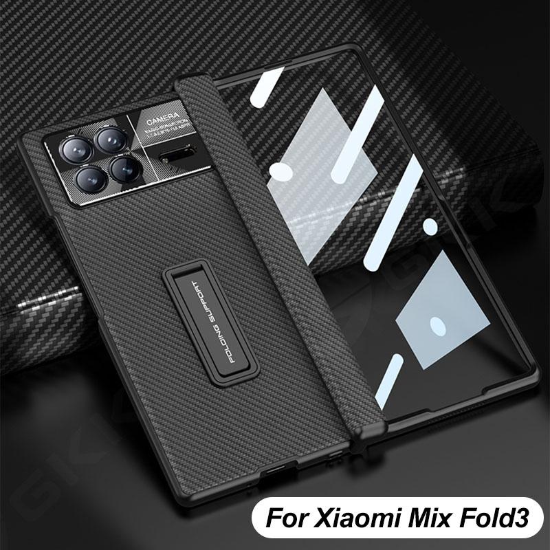Чехол-книжка со встроенной защитой шарнира из кожи «все включено» для Xiaomi Mi Mix Fold 3 Fold3, чехол с магнитной защитой шарнира и держателем для стекла экрана