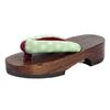 Geta In Dull Burnt Paulownia Wood for Girls [KYOETSU] (Japanese Clogs) (3 Khaki, Measurement_18_point_0_centimeters)