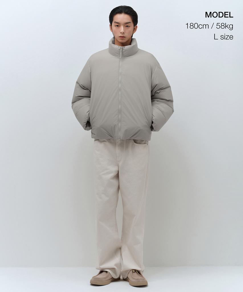 Musinsa Standard Minimal Down Short Padded Jacket [Grayish Beige]
