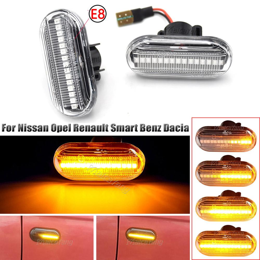2x for Nissan Opel Smart FORTWO Renault Clio 1 2 KANGOO MEGANE ESPACE TWINGO MASTER Dynamic Side Marker Turn Signal Light