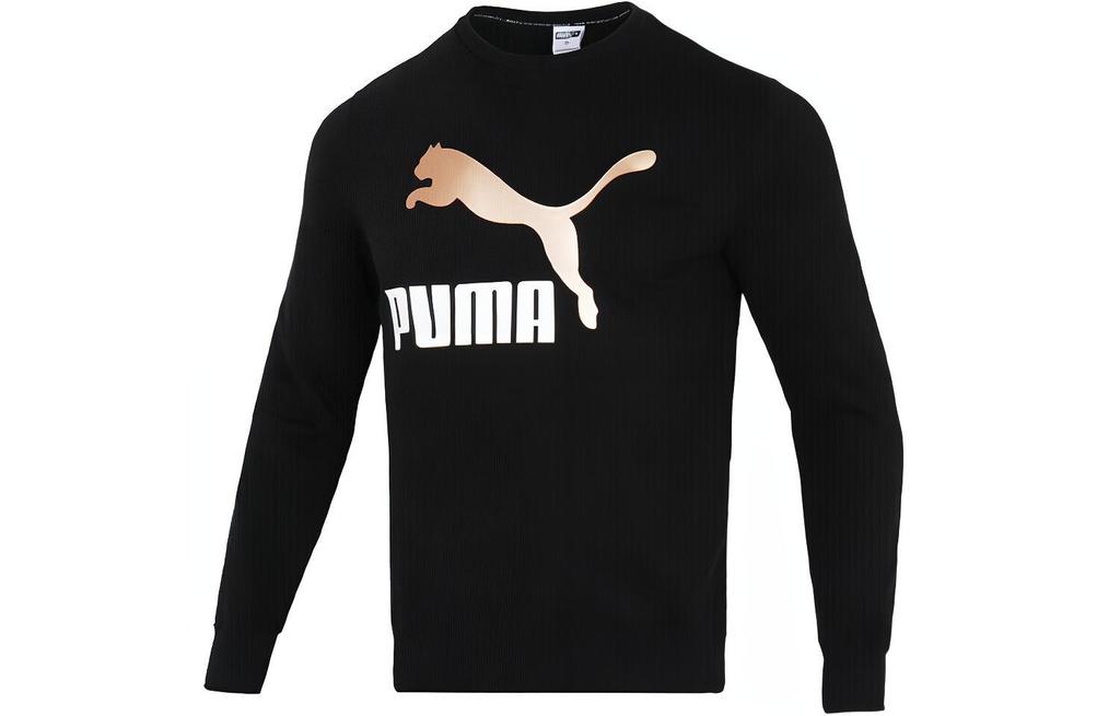 PUMA Sweatshirts Men's Black Crew Neck Moderate Regular 535278-01