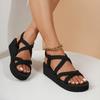 Fashion 2025 Women's Sandals Wedges Shoes Summer New Soft EVA Sandals Elastic Back Strap Sandals Platform Lightweight Women Beach Shoes