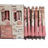 3pcs/set Cute Erasable Click Pen Pastel Kawaii Press 0.5mm Black Blue Ink Pen with Soft Grip Peach Juice Color Study Supplies