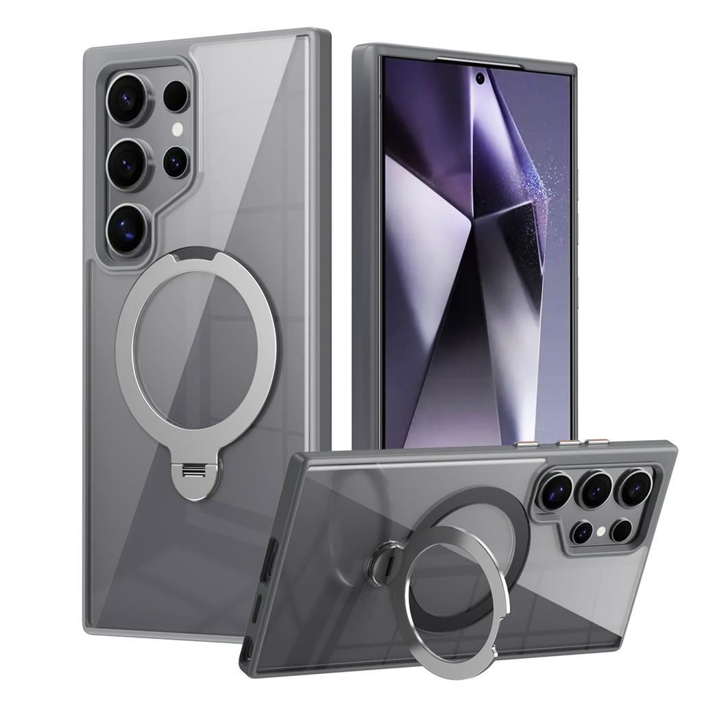 Подходит для чехла для мобильного телефона Samsung S24ULTRA Тонкий 360 вращающийся неиндуктивный плоский кронштейн Магнитная адсорбция ПК оболочка