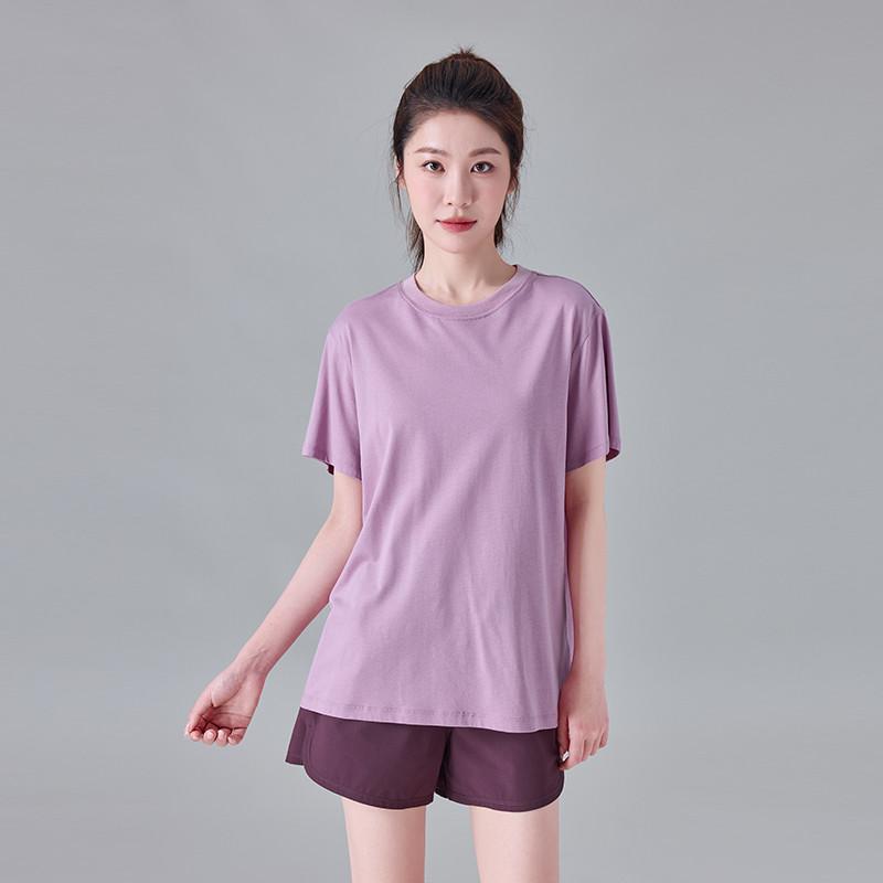 Casual sports short-sleeved t-shirt women's 2026 summer loose and versatile solid color top