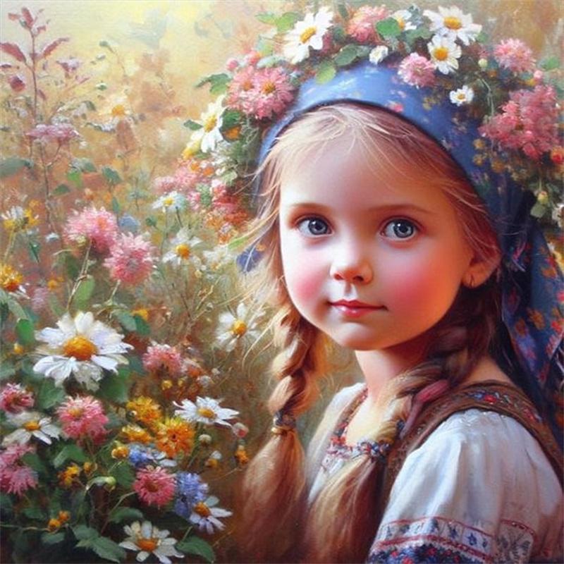 DIY Алмазная картина Прекрасный ребенок вышивка крестом набор Мозаичное искусство Алмазная картина Полный круг Алмазное украшение для дома