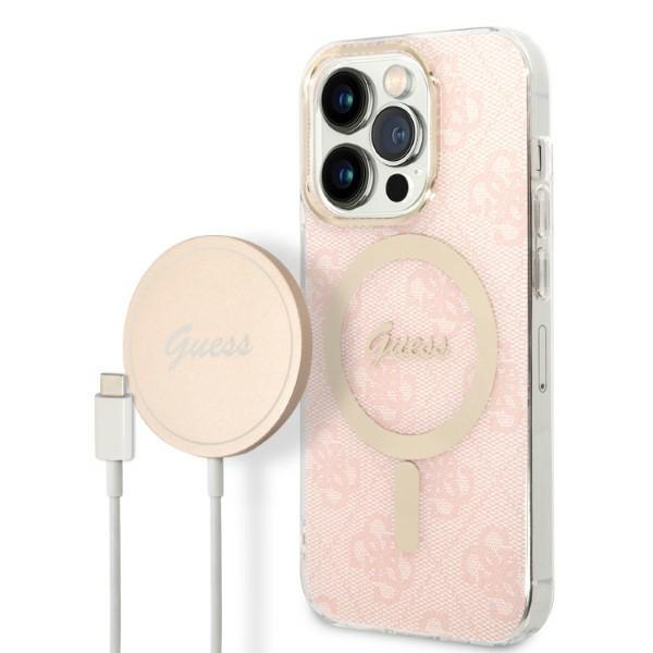 Etui do iPhone 14 Pro Guess MagSafe Różowe
