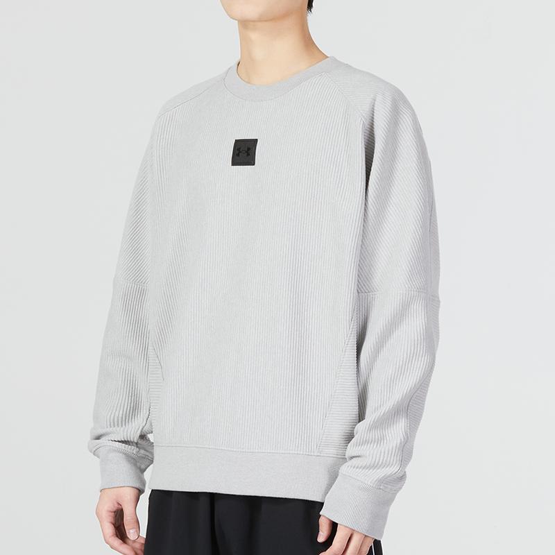 Under Armour Сплошной цвет, спортивная повседневная толстовка с круглым вырезом, мужские топы, серый 1373877-558