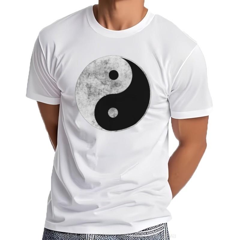 Zyxz Yin Yang Distressed Print Mens Tshirt Top Tai China Men Clothing Graphic T Shirts Cottonr Seasons Daily Tees Short 822315
