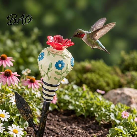 Bird Watching Supplies for Deck Hummingbird Feeder Garden Stakes, Vintage Flower Nectar Feeders, Shaped Outdoor Feeders Yard Patio Decor