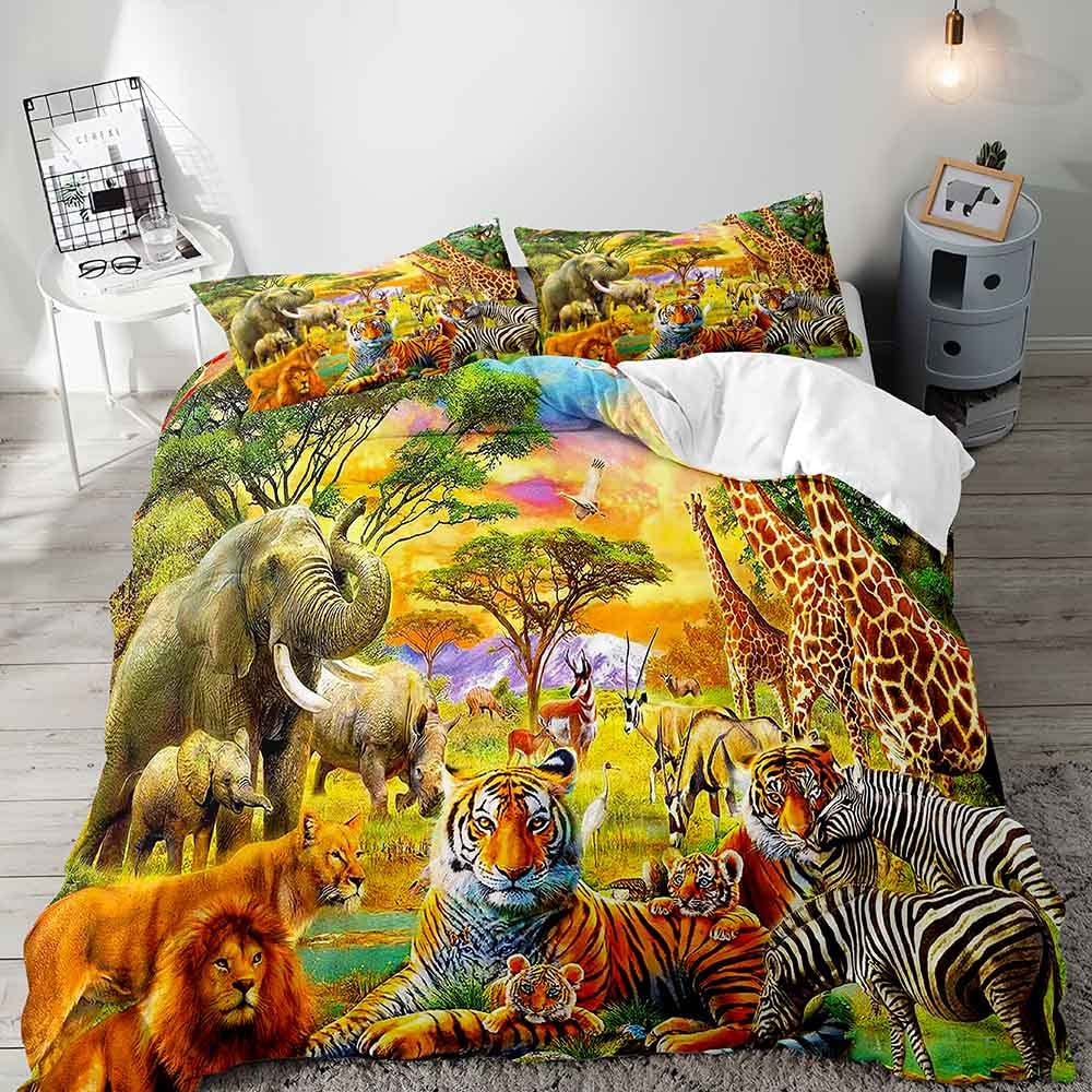 Giraffe Duvet Covers for Boys Girls Quilt Covers Lightweight Down Room Decor Queen King Size 2 Pillowcase 1 Duvet Cover No Quilt