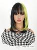 Wigs 18inch Black Wig Short Straight Wig Black And Green Ombre Wig Colorful Wigs for Girls Daily  Cosplay Party Wigs for Women