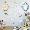 Bedroom Background Nursery Wall Decals Cloud Sticker Animal Wallpaper Hot-air Balloon Sticker